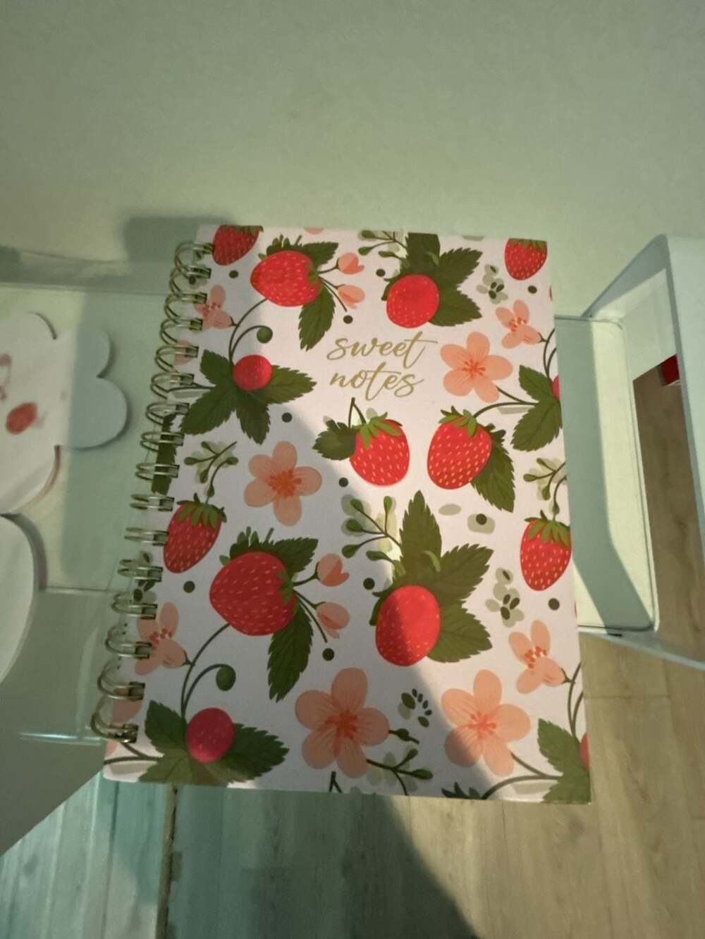 Badgley Mischka Sweet Notes Strawberry Floral Spiral Journal Notebook